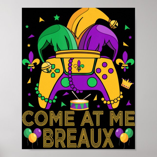 Video Game Mardi Gras Karnevalskostym Gaming Cont Poster (Framsidan)