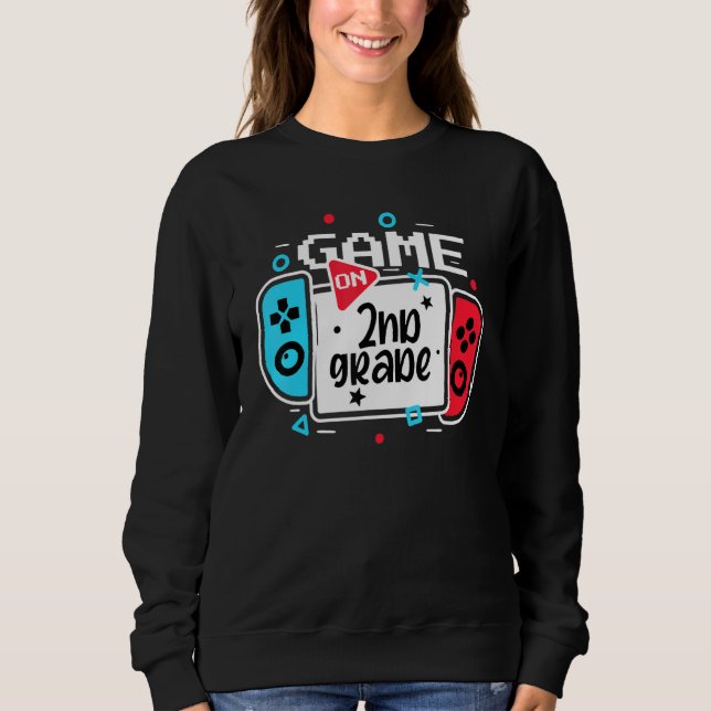 Video Game On 2nd Grade Cool Kids Team Second Back T Shirt (Framsida)