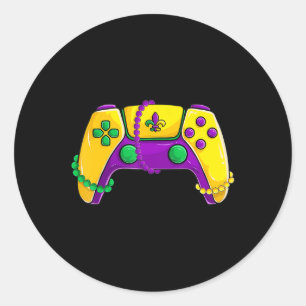 Video Game Pärlor Kids Mardi Gras Runt Klistermärke