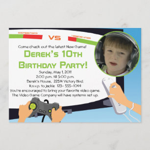 Video Game Party - Personlig inbjudningar