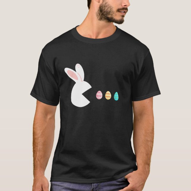 Video Game Rabbit Bunny Eggs Easter Gamer Kids Boy T Shirt (Framsida)