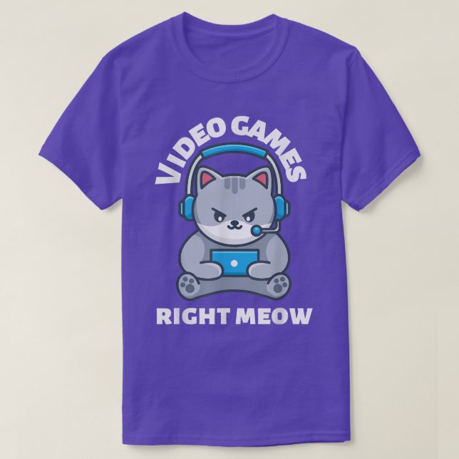 Video Game Right Meow Funny Cat Meme  T Shirt (Design framsida)