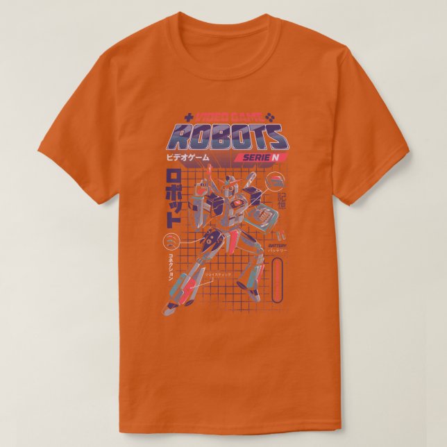 Video Game Robot-modell N T Shirt (Design framsida)