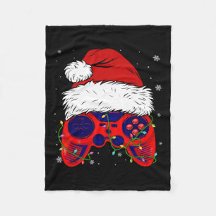 Video Game Santa Hat Roligt jul Pjs Ljus Boys Fleecefilt