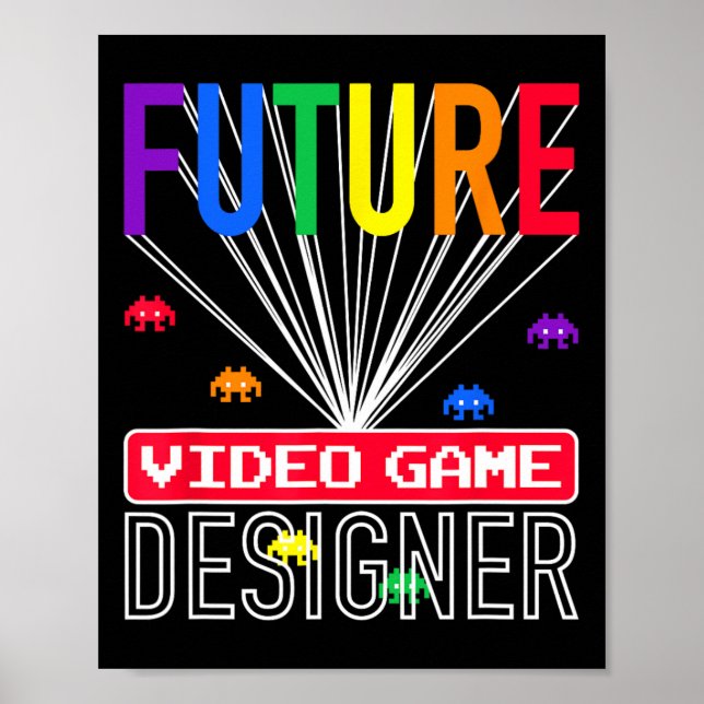 Video Game Shirt Future Video Game Designer Kids Poster (Framsidan)