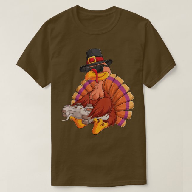 Video Game Thanksgiving Turkey Gamer Boys Kids Tee (Design framsida)