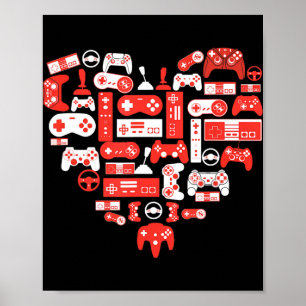 Video Game Valentines day för Boys Kids Teenagers Poster