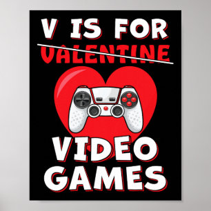 Video Game Valentines day Youth Tonåring Boys Kids Poster