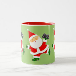 Video Gamer Christmas Holiday Två-Tonad Mugg