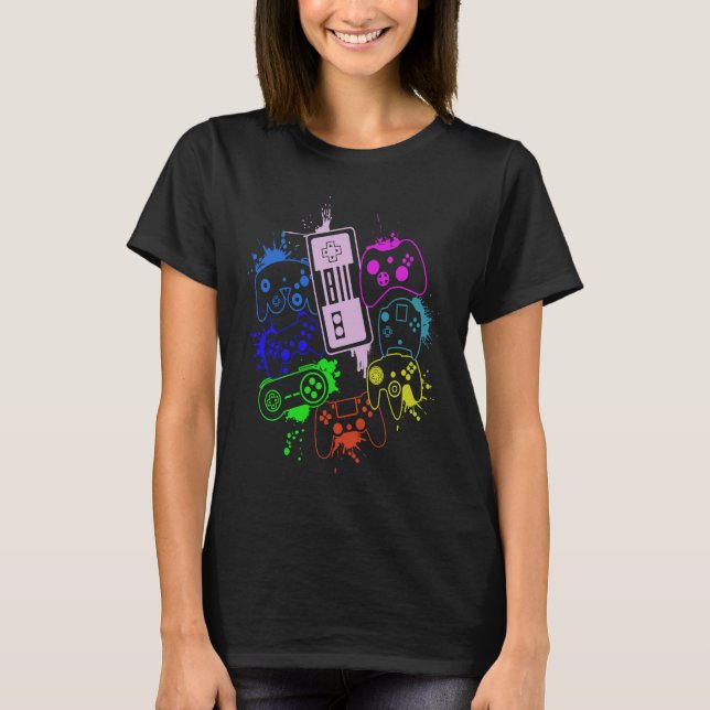 Video Gamer Coola Gamer 3 T Shirt (Framsida)