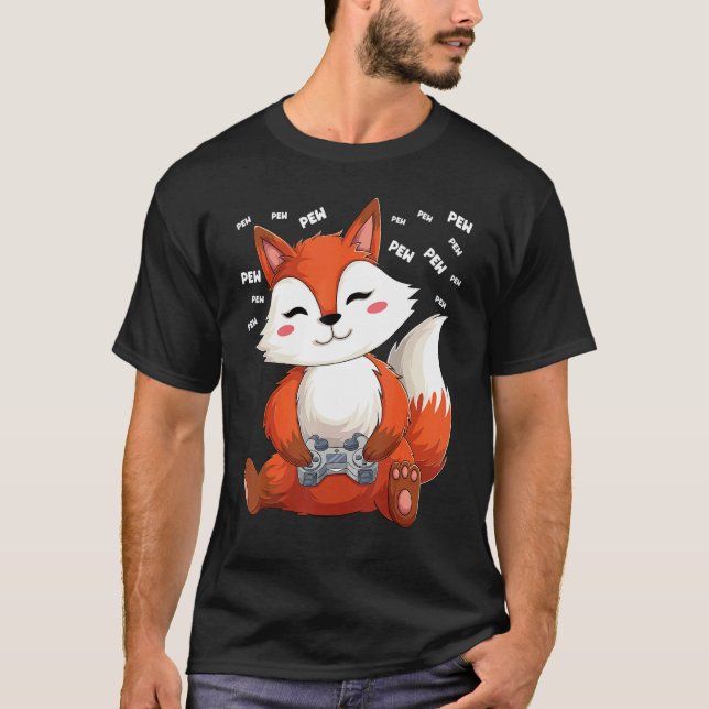 Video Gamer Fox Gaming Fox Pew Gamer Kids T Shirt (Framsida)