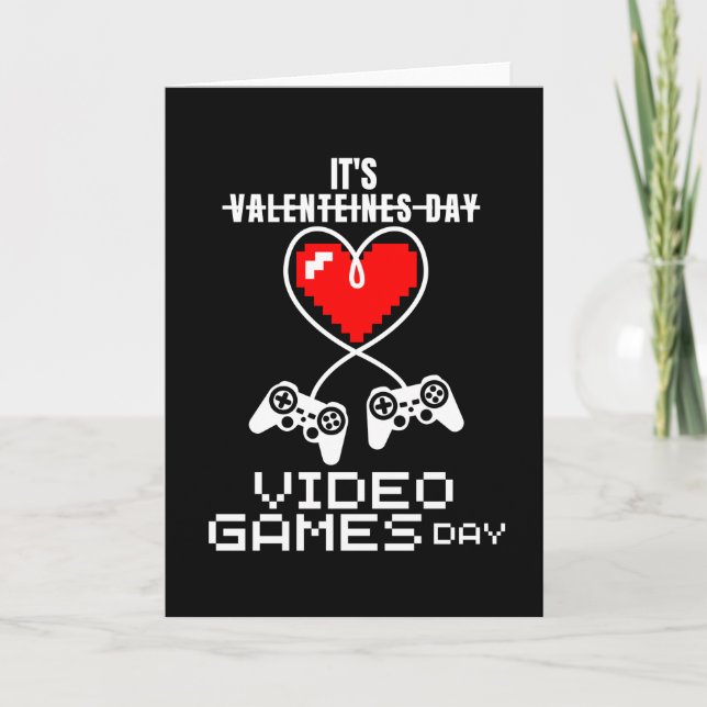 Video Gamer Heart Controller Alla hjärtans dag Kort (Framsida)