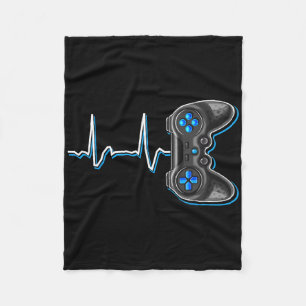 Video Gamer Heartslag Video Game Controller Gement Fleecefilt