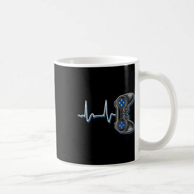 Video Gamer Heartslag Video Game Controller Gement Kaffemugg (Höger)