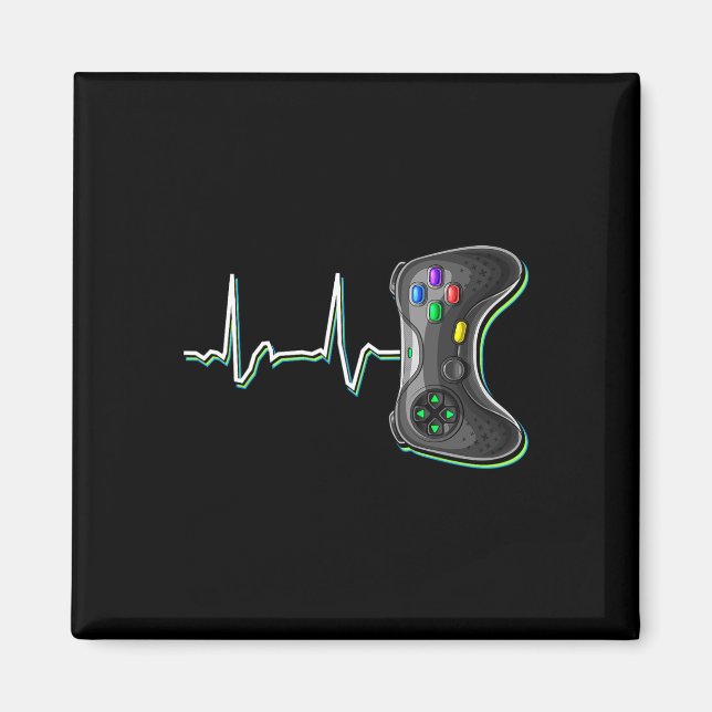 Video Gamer Heartslag Video Game Controller Gement Magnet (Framsidan)