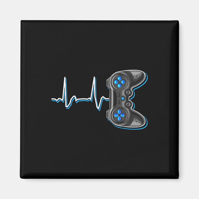Video Gamer Heartslag Video Game Controller Gement Magnet (Framsidan)