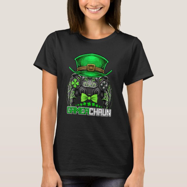 Video Gamer Leprechaun Gamers St Patrick's Day Gam T Shirt (Framsida)