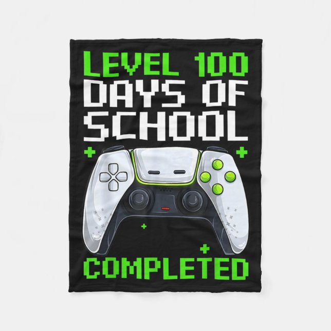 Video Gamer Student 100th Day Teacher 100 Days Of  Fleecefilt (Framsidan)