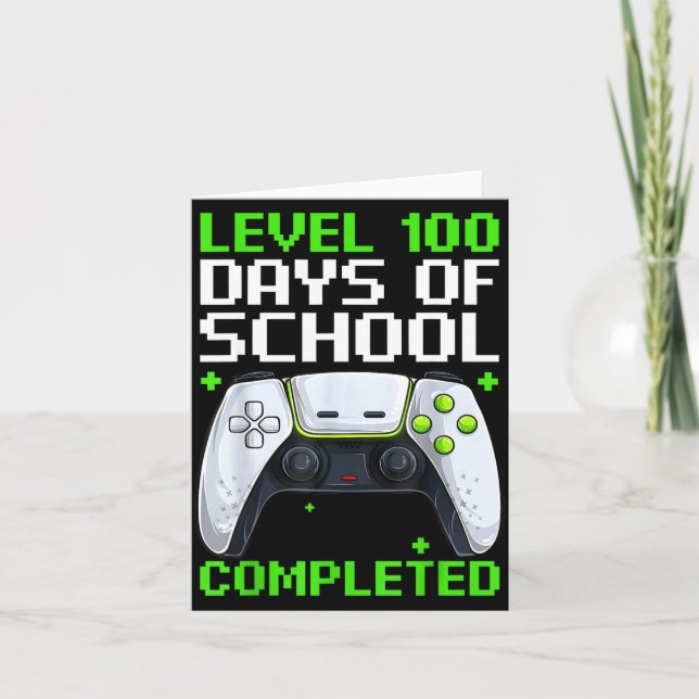 Video Gamer Student 100th Day Teacher 100 Days Of  Kort (Framsida)