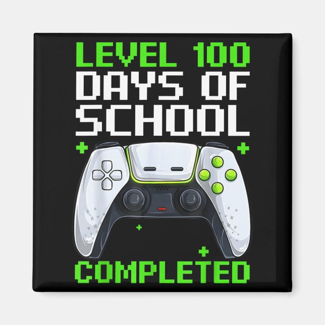 Video Gamer Student 100th Day Teacher 100 Days Of  Magnet (Framsidan)