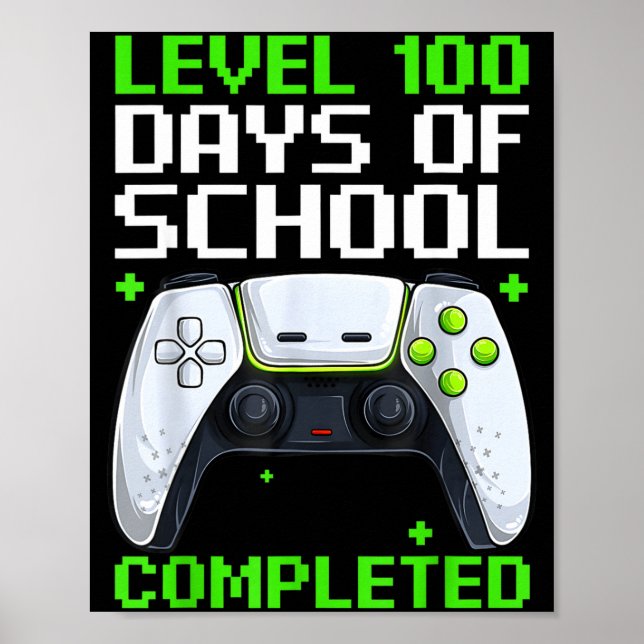 Video Gamer Student 100th Day Teacher 100 Days Of  Poster (Framsidan)