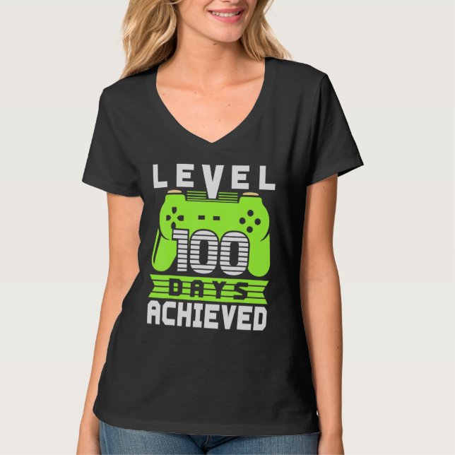 Video Gamer Student 100th Day Teacher 100 Days Of  T Shirt (Framsida)