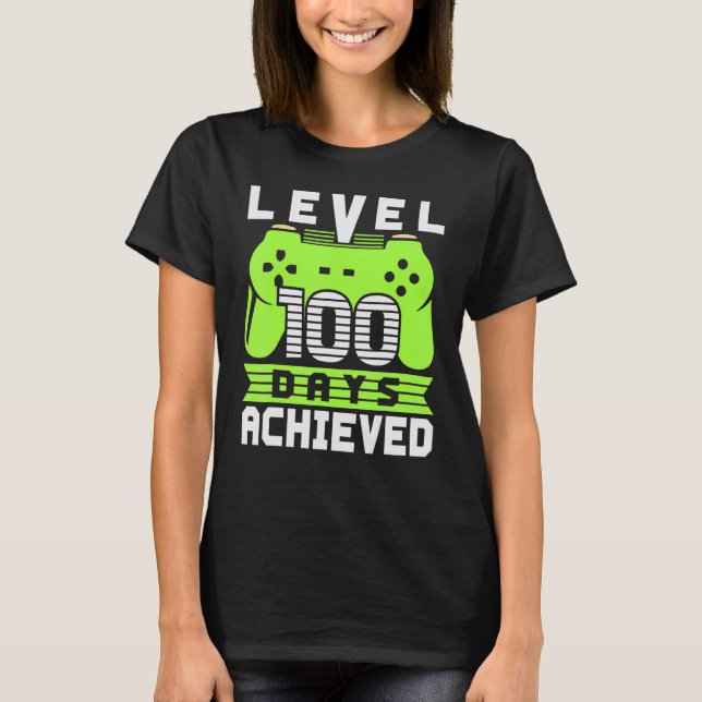 Video Gamer Student 100th Day Teacher 100 Days Of  T Shirt (Framsida)
