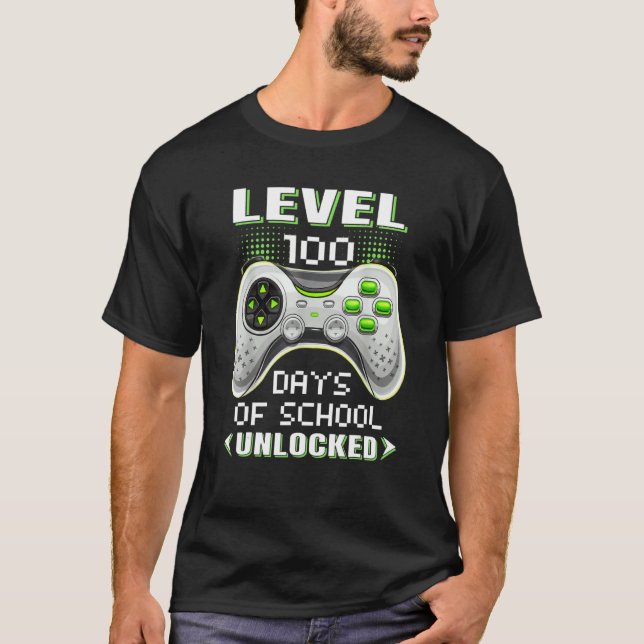 Video Gamer Student 100th Day Teacher 100 Days of  T Shirt (Framsida)