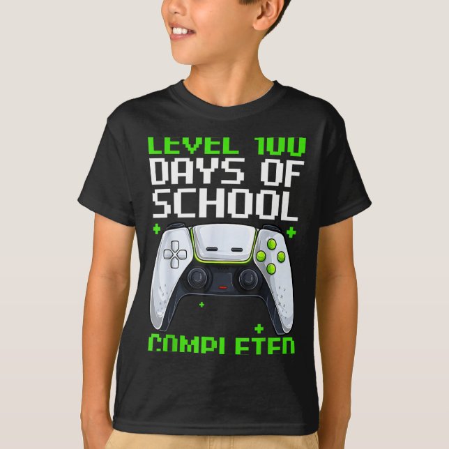 Video Gamer Student 100th Day Teacher 100 Days Of  T Shirt (Framsida)