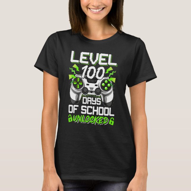 Video Gamer Student 100th Day Teacher 100 Days of  T Shirt (Framsida)