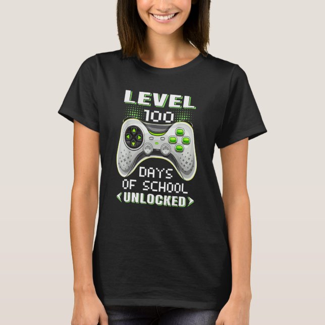 Video Gamer Student 100th Day Teacher 100 Days of  T Shirt (Framsida)