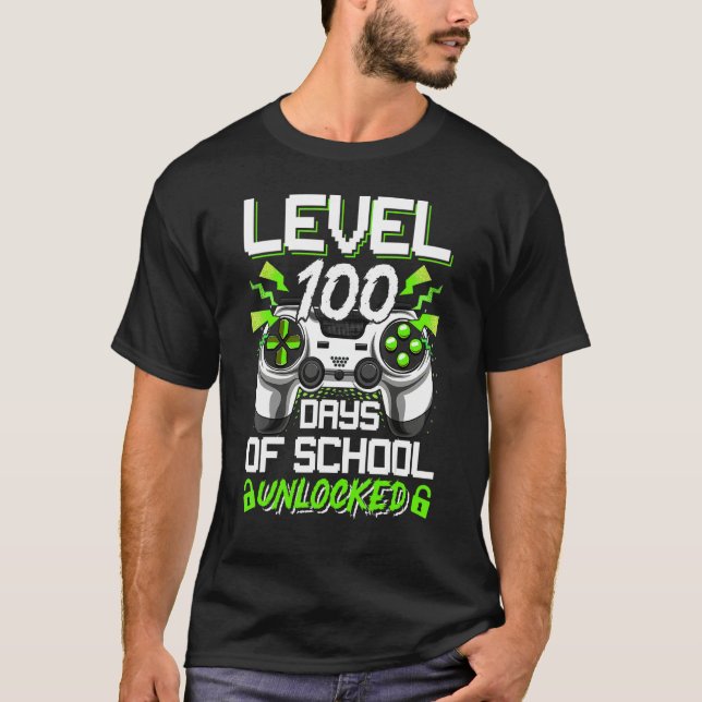 Video Gamer Student 100th Day Teacher 100 Days of  T Shirt (Framsida)