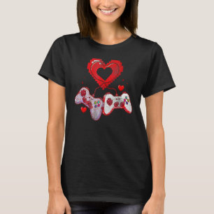 Video Gamer Valentines day T-Shirt med styrenhet