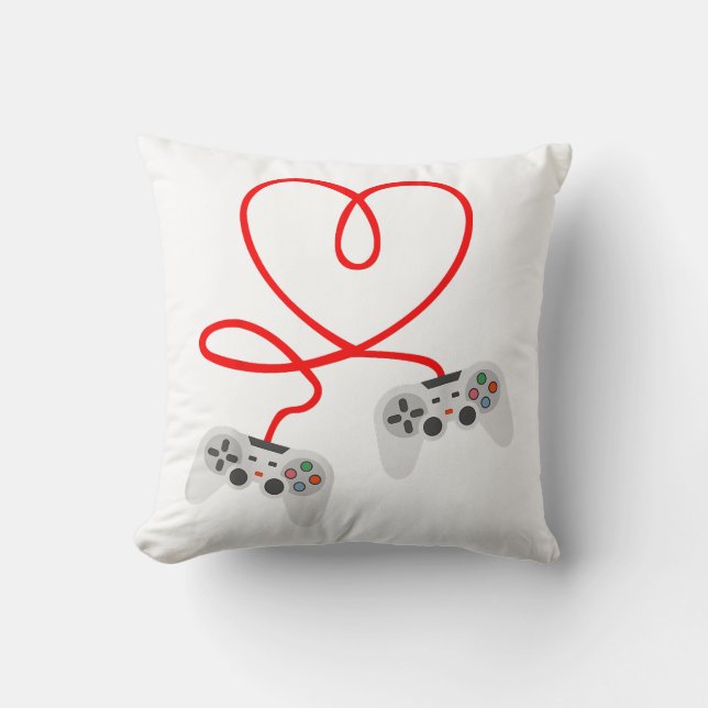 Video Gamer Valentines day T-Shirt med styrenhet Kudde (Framsida)