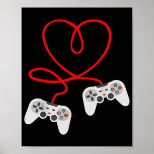 Video Gamer Valentines day T-Shirt med styrenhet Poster