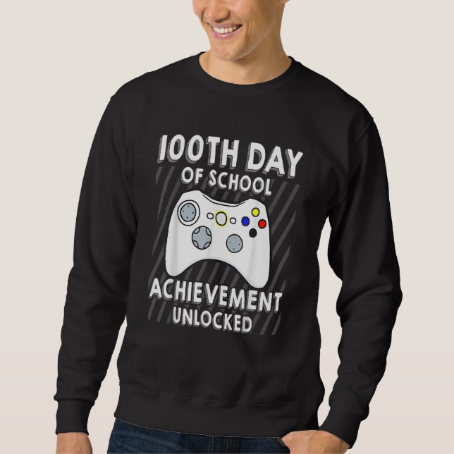 Video Gamers 100th Day Of School Boys Kids Lång Ärmad Tröja (Framsida)