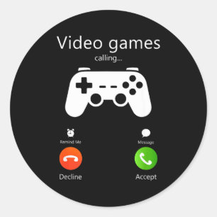 Video Games Anropar Roligt Gaming Retro Gamer G Runt Klistermärke