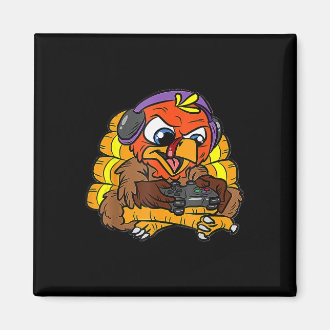 Video Games G.G för Thanksgiving Gamer Funny Coola Magnet (Framsidan)