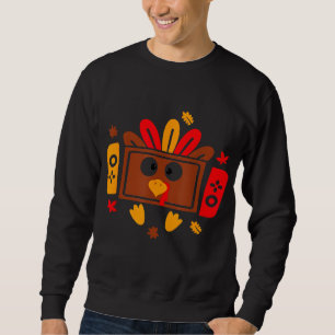 Video Games Thanksgiving Turkiet Gamer Gaming Boys Lång Ärmad Tröja