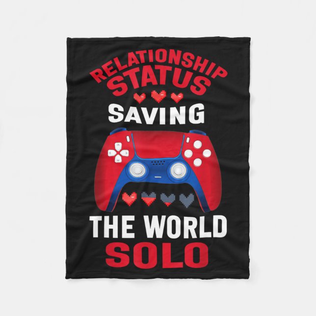 Video Games Valentines Day Gamer Gaming  Fleecefilt (Framsidan)