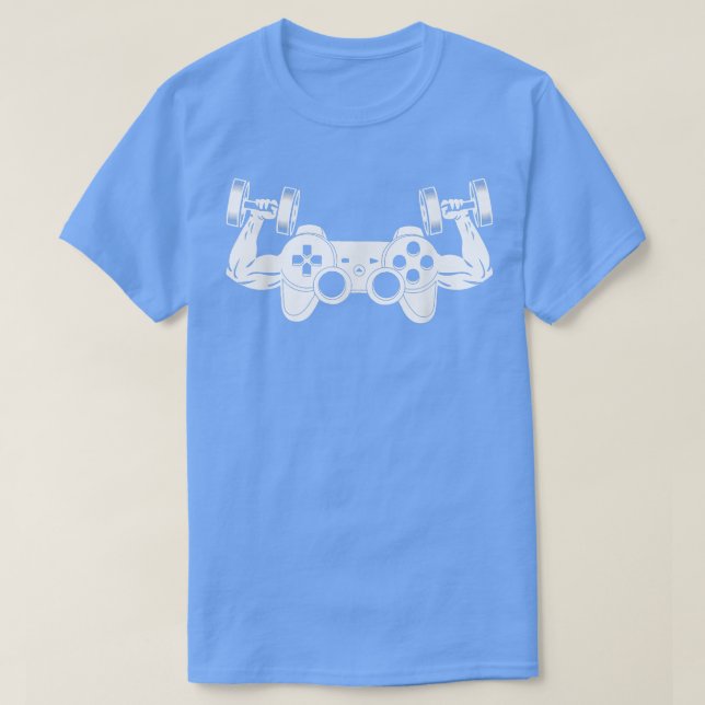 Video Games Workout Gym Fitness Eercise Weightlift T Shirt (Design framsida)