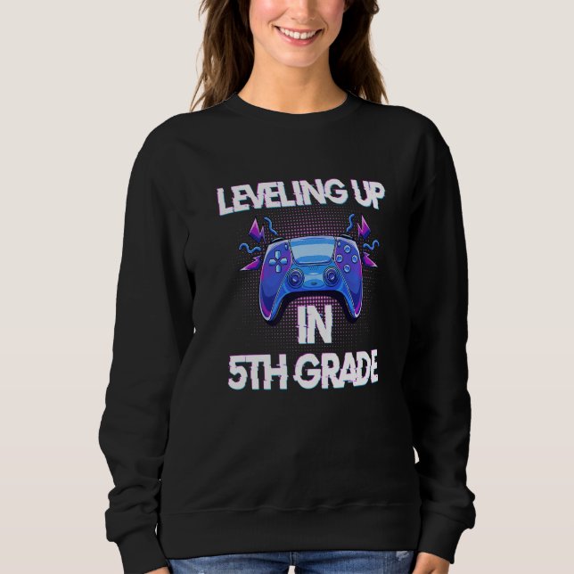 Video Gaming  for students Leveling up in Fifth Gr T Shirt (Framsida)