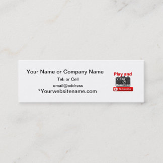 Video herravälde YouTube prenumererar och leker Mini Visitkort