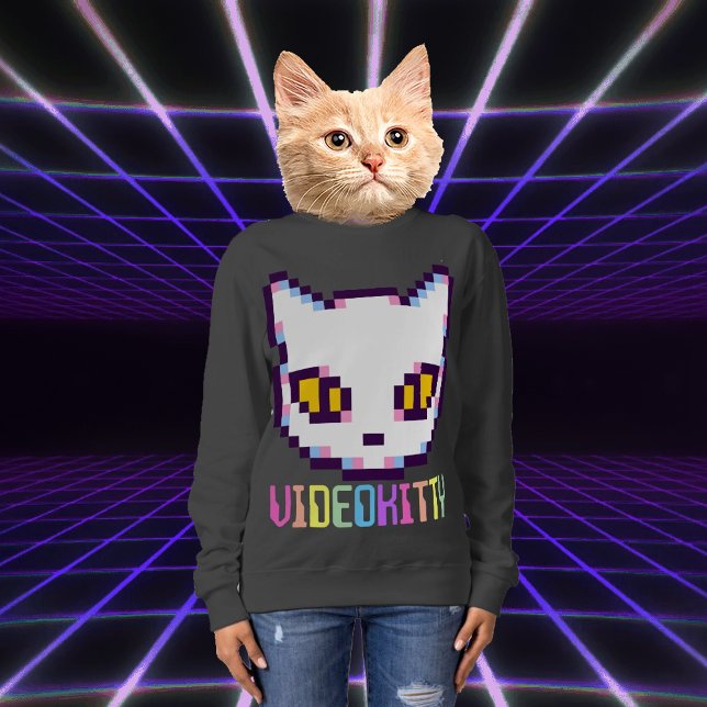 VIDEO KATTUNGE PIXEL ART SWEATSHIRT T SHIRT (Skapare uppladdad)