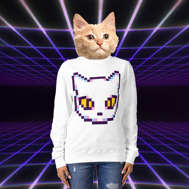 VIDEO KATTUNGE PIXEL ART SWEATSHIRT T SHIRT (Skapare uppladdad)