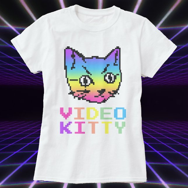 VIDEO KATTUNGE PIXEL ART T-SHIRT (Skapare uppladdad)