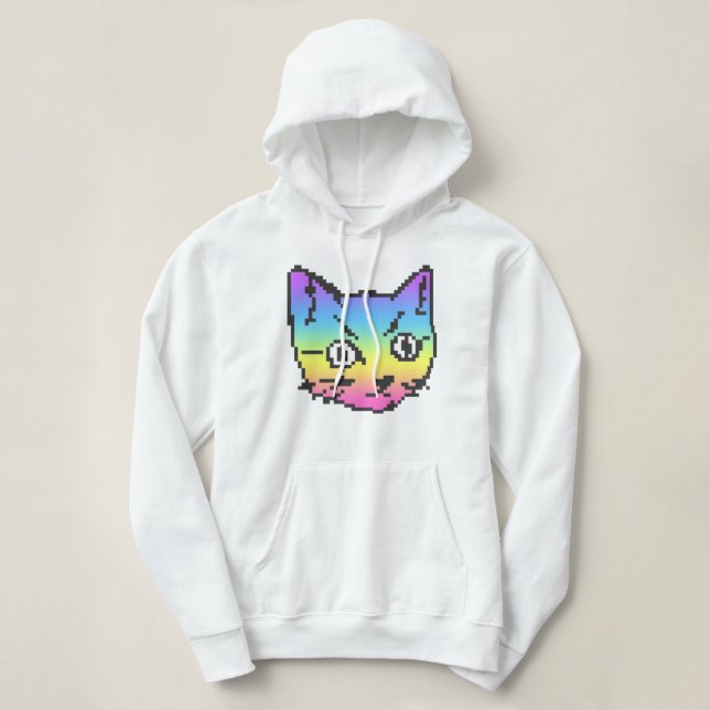 VIDEO KITTY KATT PIXEL KONST HUUVUDTRÖJA T SHIRT (Design framsida)