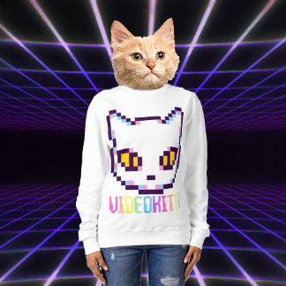 VIDEO KITTY KATT PIXEL KONST SVETTARSKJORTA T SHIRT