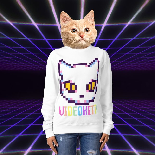 VIDEO KITTY KATT PIXEL KONST SVETTARSKJORTA T SHIRT (Skapare uppladdad)