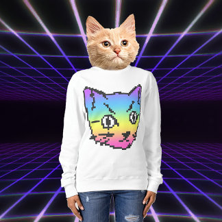 VIDEO KITTY KATT PIXEL KONST SVETTARSKJORTA T SHIRT